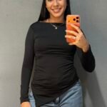 Miniatura Blusa manga longa drapeada